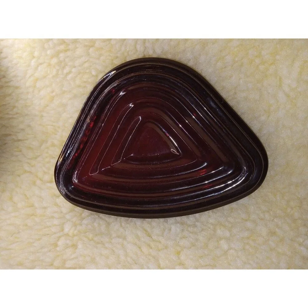 Vintage Royal Ruby Triangle Tray Set Of 4 Anchor Hocking Ruby Red Small Trays